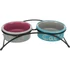 Trixie Bowl Set - kerámia tál (színes,mintás) fém állványban macskák részére (2x0,3l /Ø12cm)